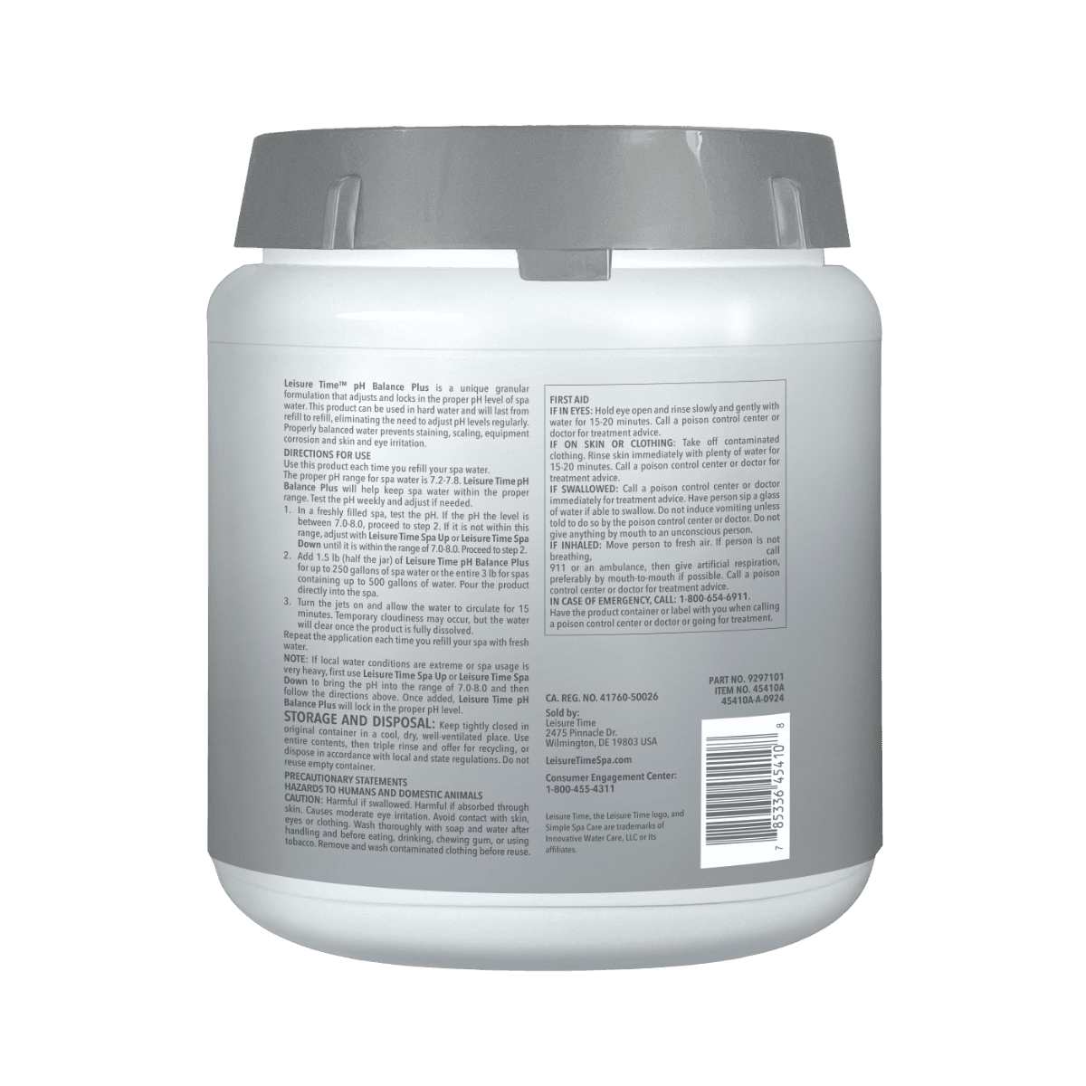 LTM pH balance Plus back of package
