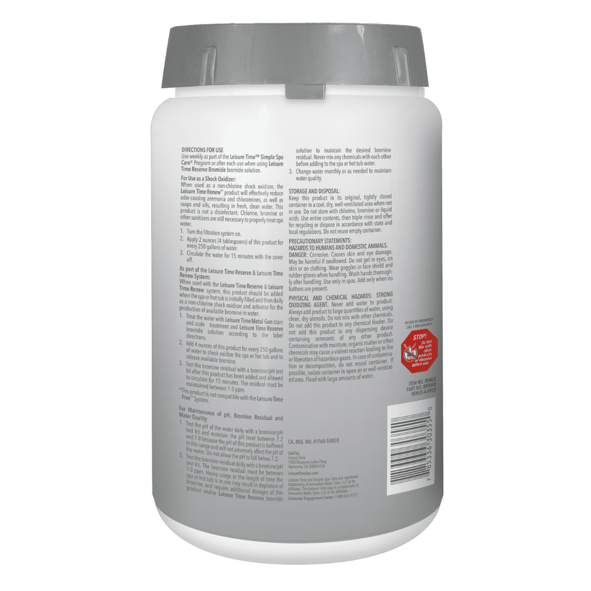 Leisure Time Renew shock 5 lb back bottle